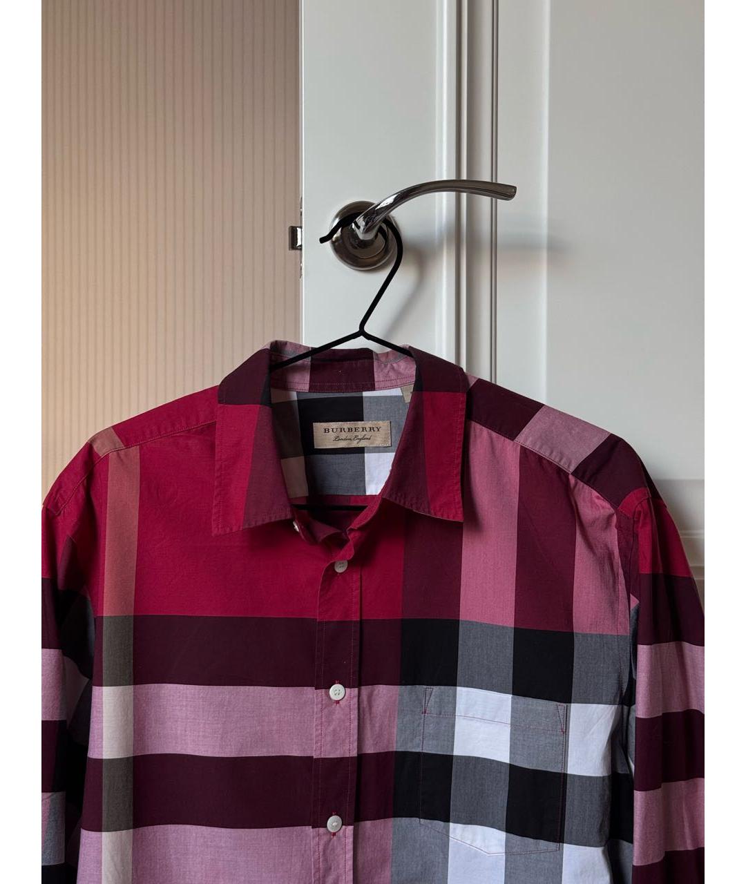 BURBERRY Красная хлопковая кэжуал рубашка, фото 2