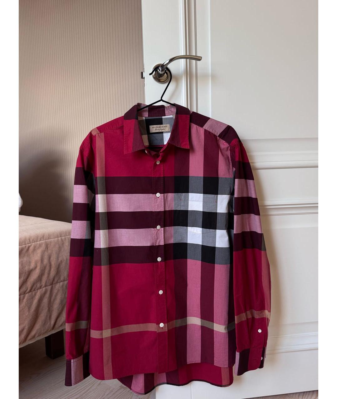 BURBERRY Красная хлопковая кэжуал рубашка, фото 8