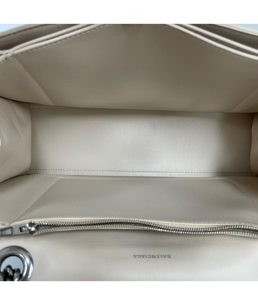 BALENCIAGA Бежевая кожаная сумка через плечо, фото 8
