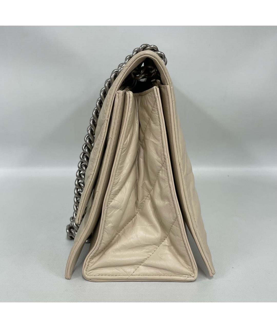 BALENCIAGA Бежевая кожаная сумка через плечо, фото 3