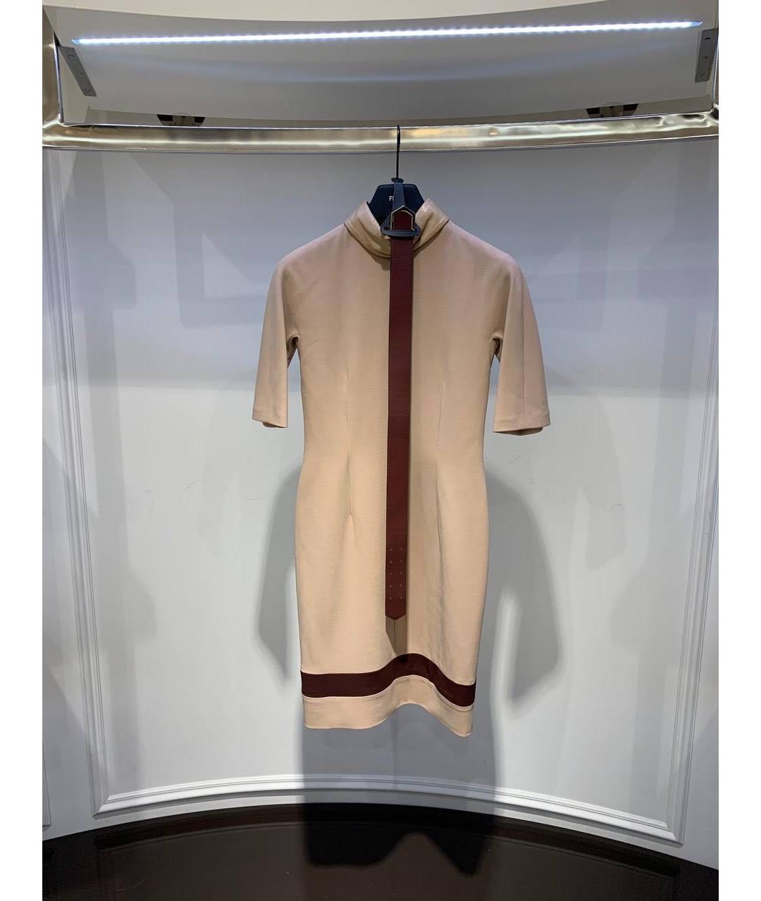 FENDI Бежевое повседневное платье, фото 3