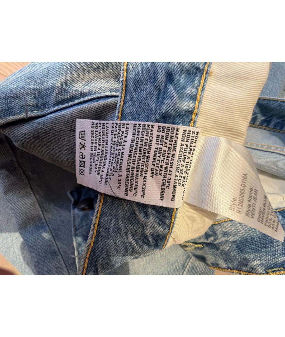 R13 Голубые хлопковые джинсы, фото 6