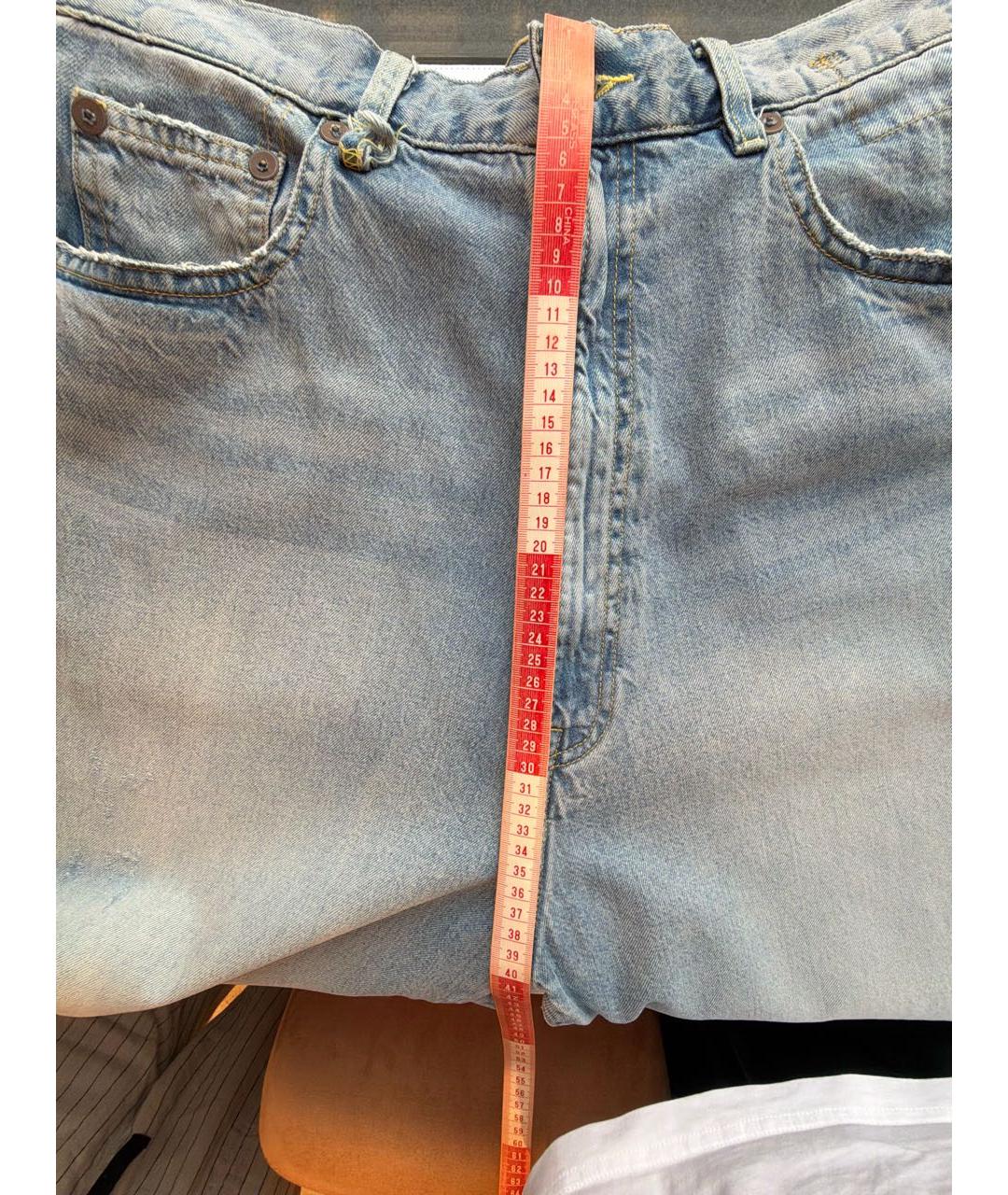 R13 Голубые хлопковые джинсы, фото 5