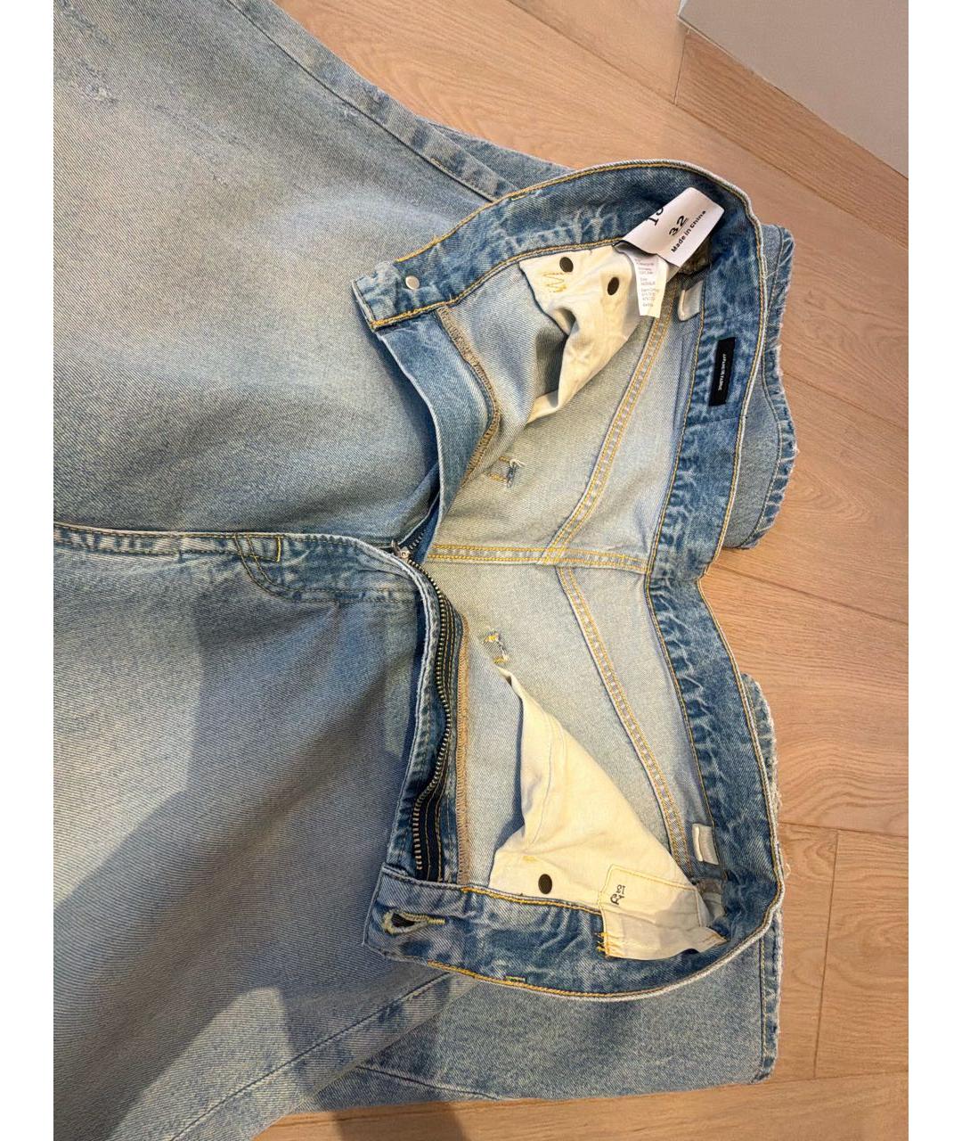 R13 Голубые хлопковые джинсы, фото 3