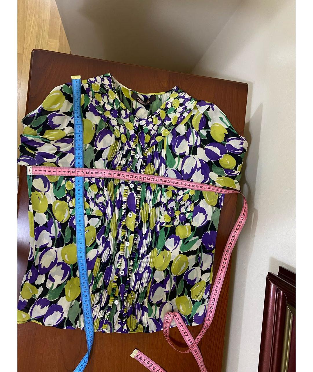 ROBERTO CAVALLI Мульти шелковая блузы, фото 3