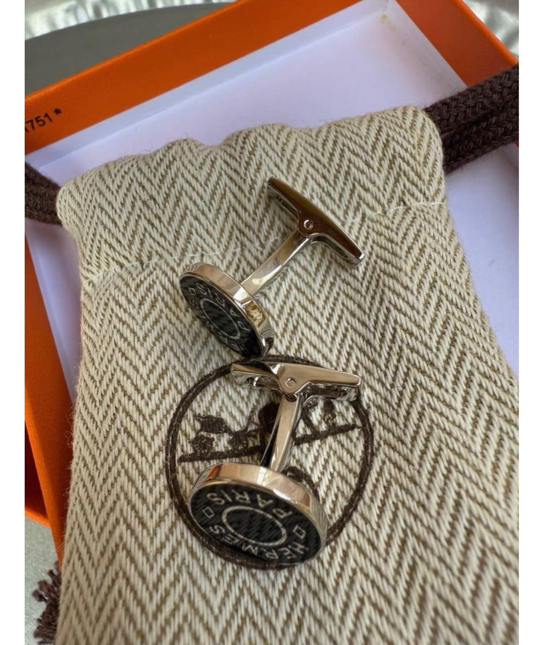 HERMES Черные запонки, фото 3