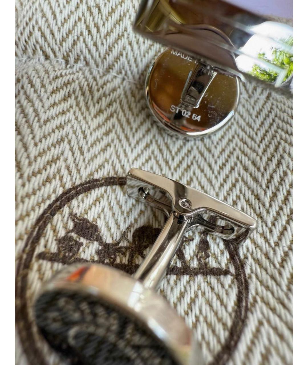 HERMES Черные запонки, фото 4