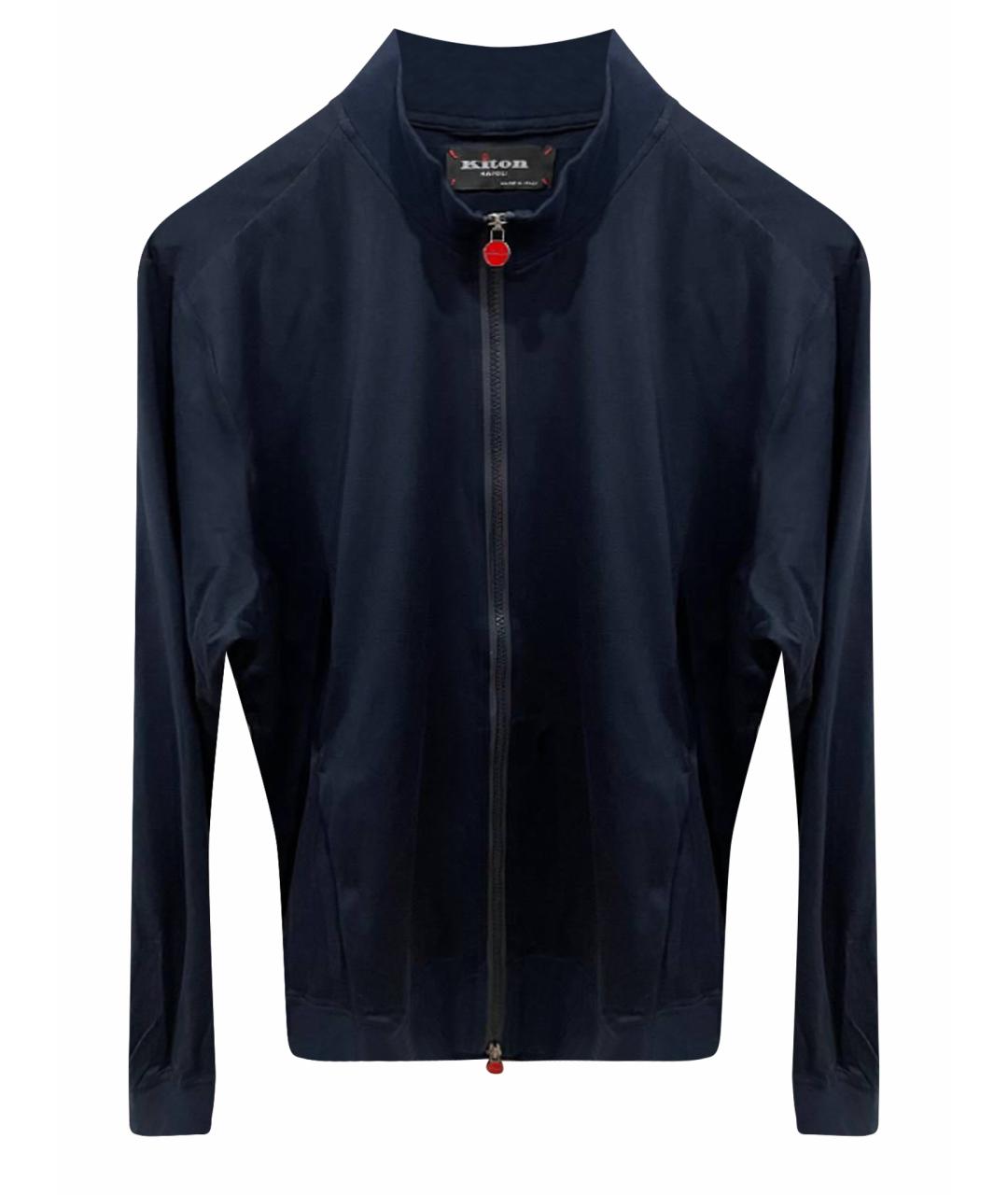 KITON Темно-синий хлопковый кардиган, фото 1