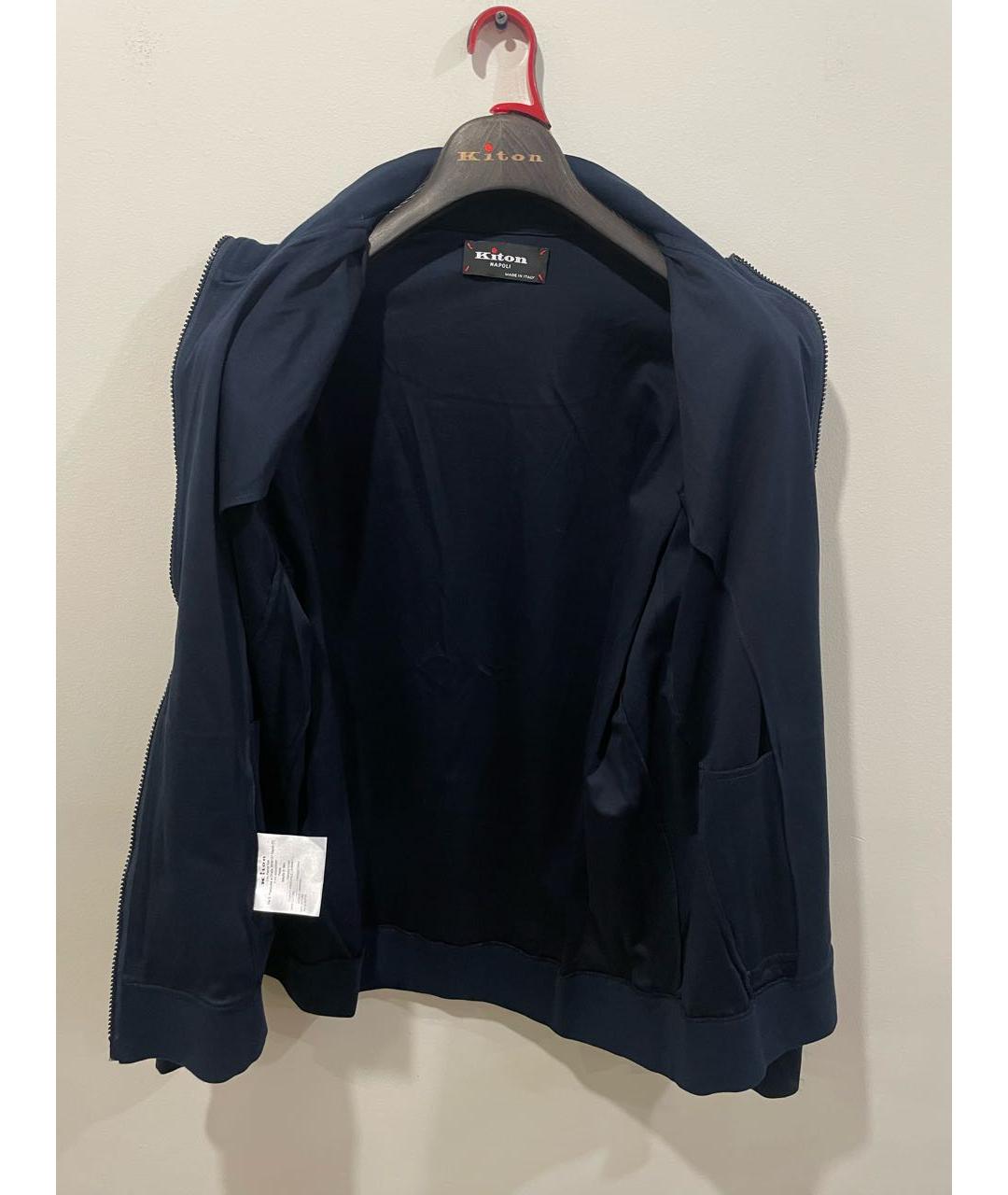 KITON Темно-синий хлопковый кардиган, фото 3