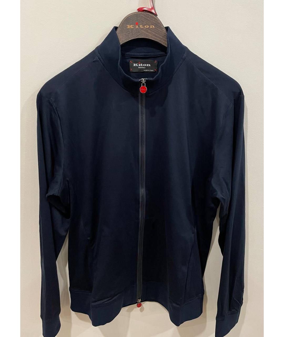 KITON Темно-синий хлопковый кардиган, фото 8