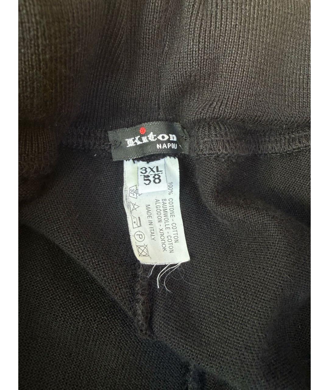 KITON Черные хлопковые повседневные брюки, фото 4