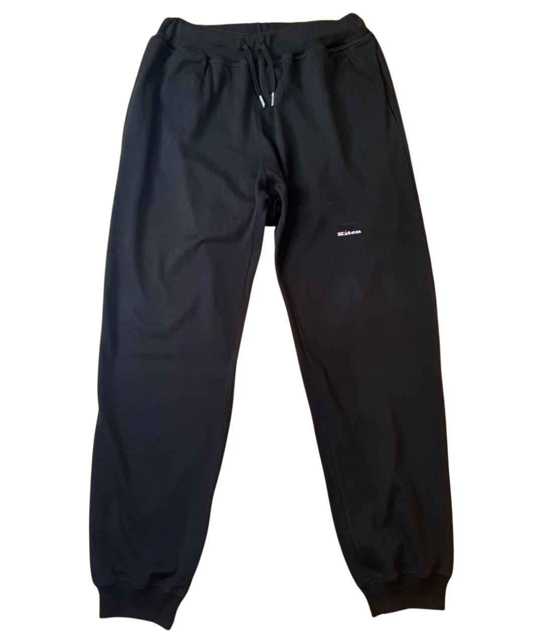 KITON Черные хлопковые повседневные брюки, фото 10