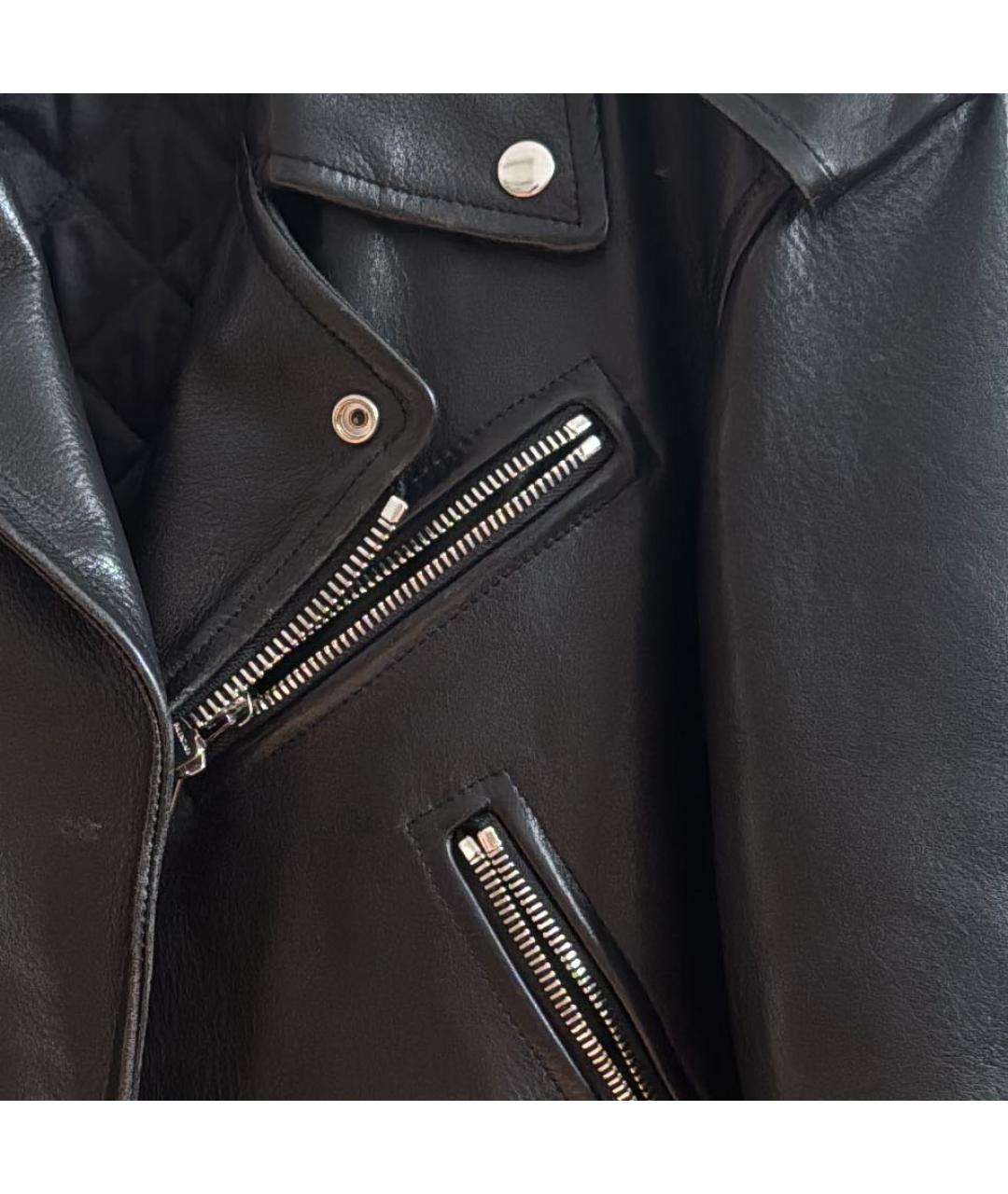 BALENCIAGA Черная кожаная куртка, фото 4
