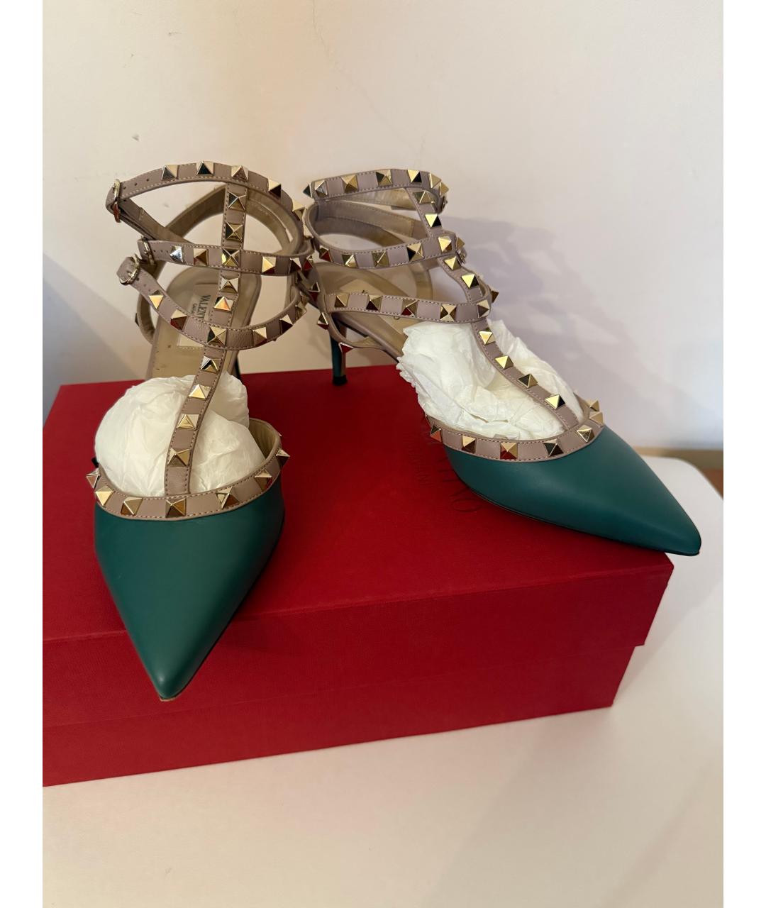 VALENTINO Зеленые кожаные туфли, фото 3