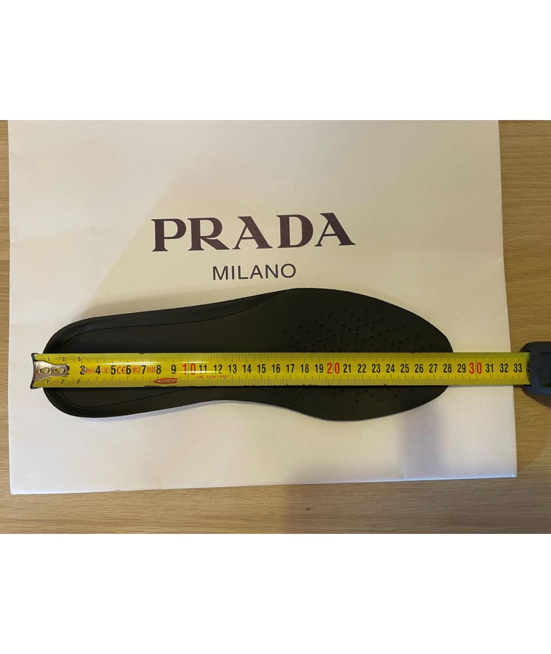 PRADA Черные текстильные низкие кроссовки / кеды, фото 6