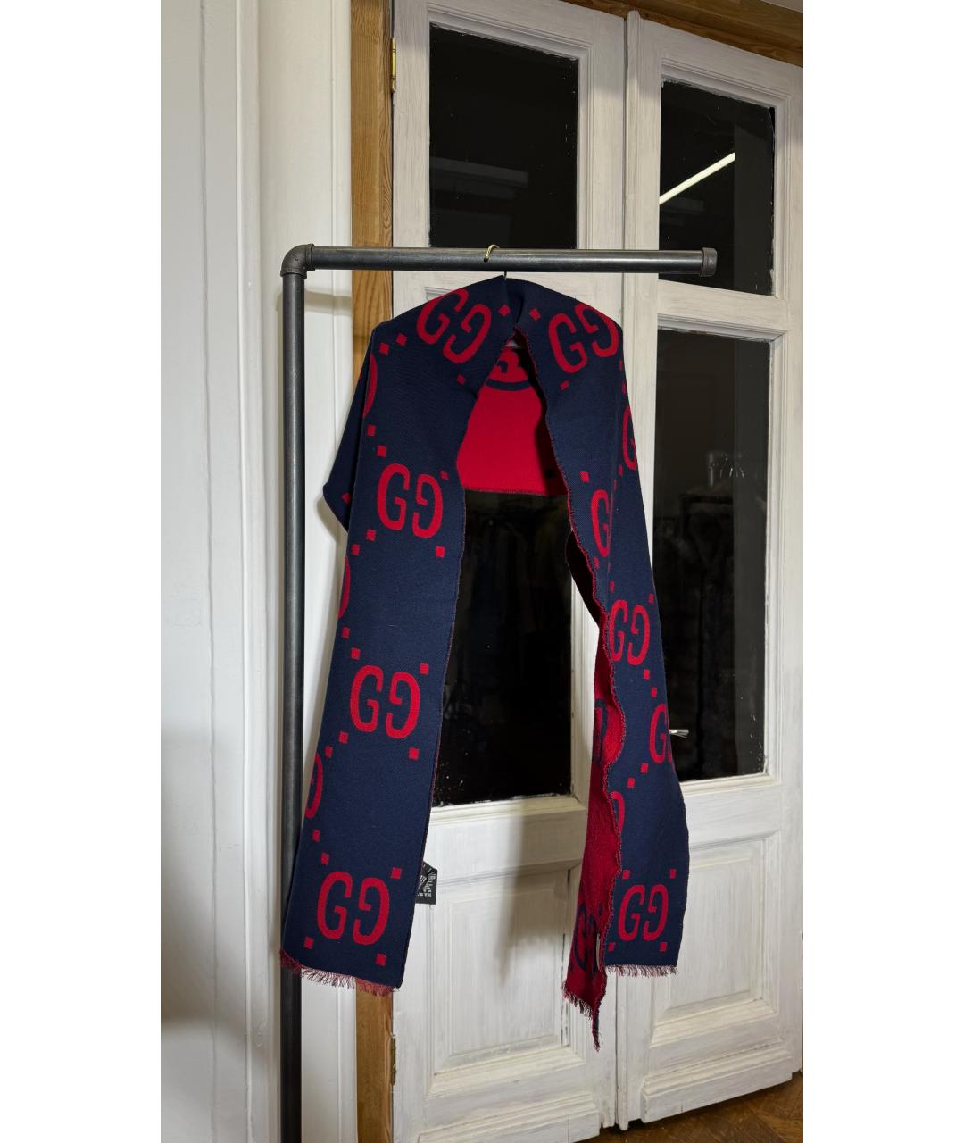 GUCCI Черный шелковый шарф, фото 5