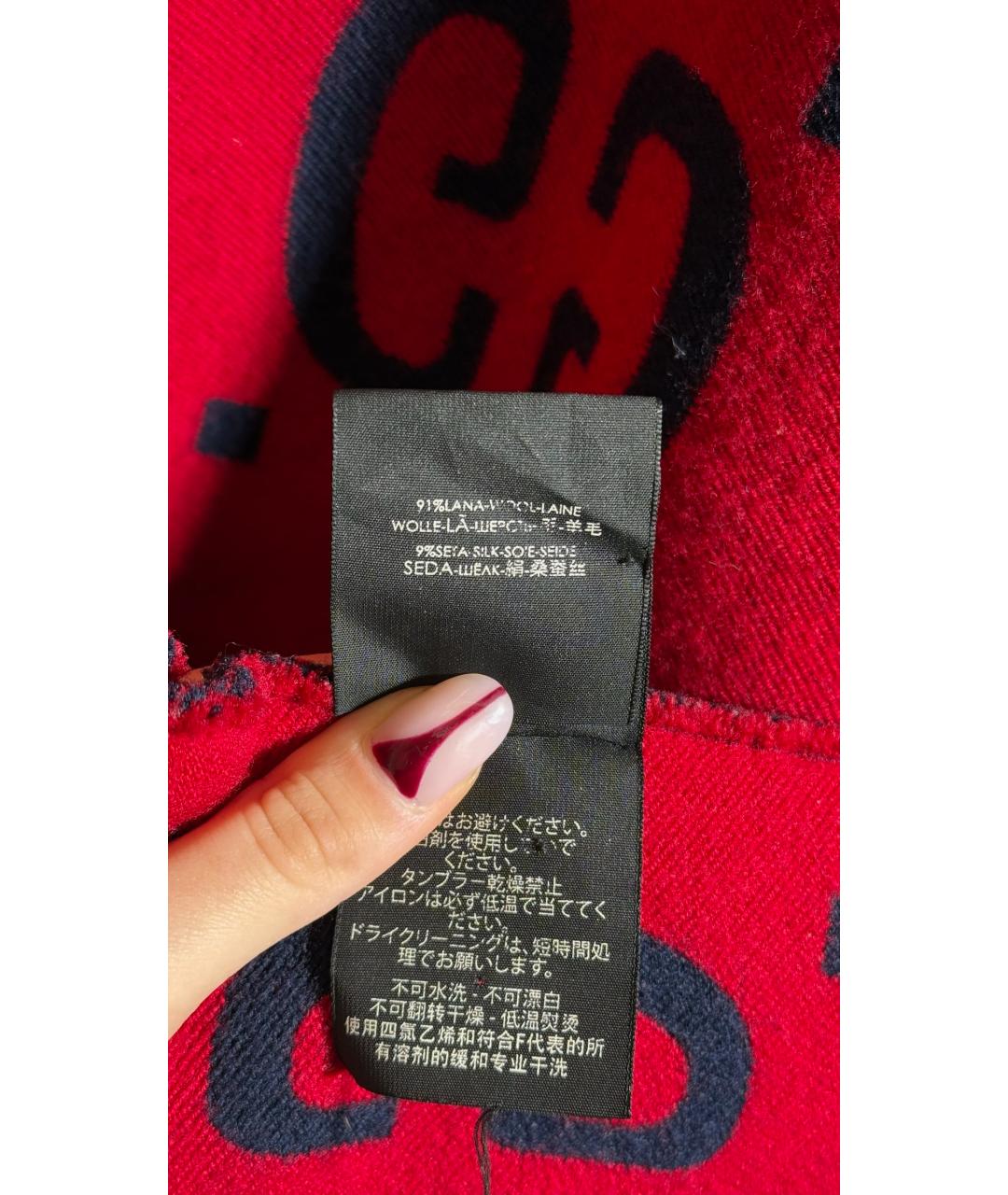 GUCCI Черный шелковый шарф, фото 4