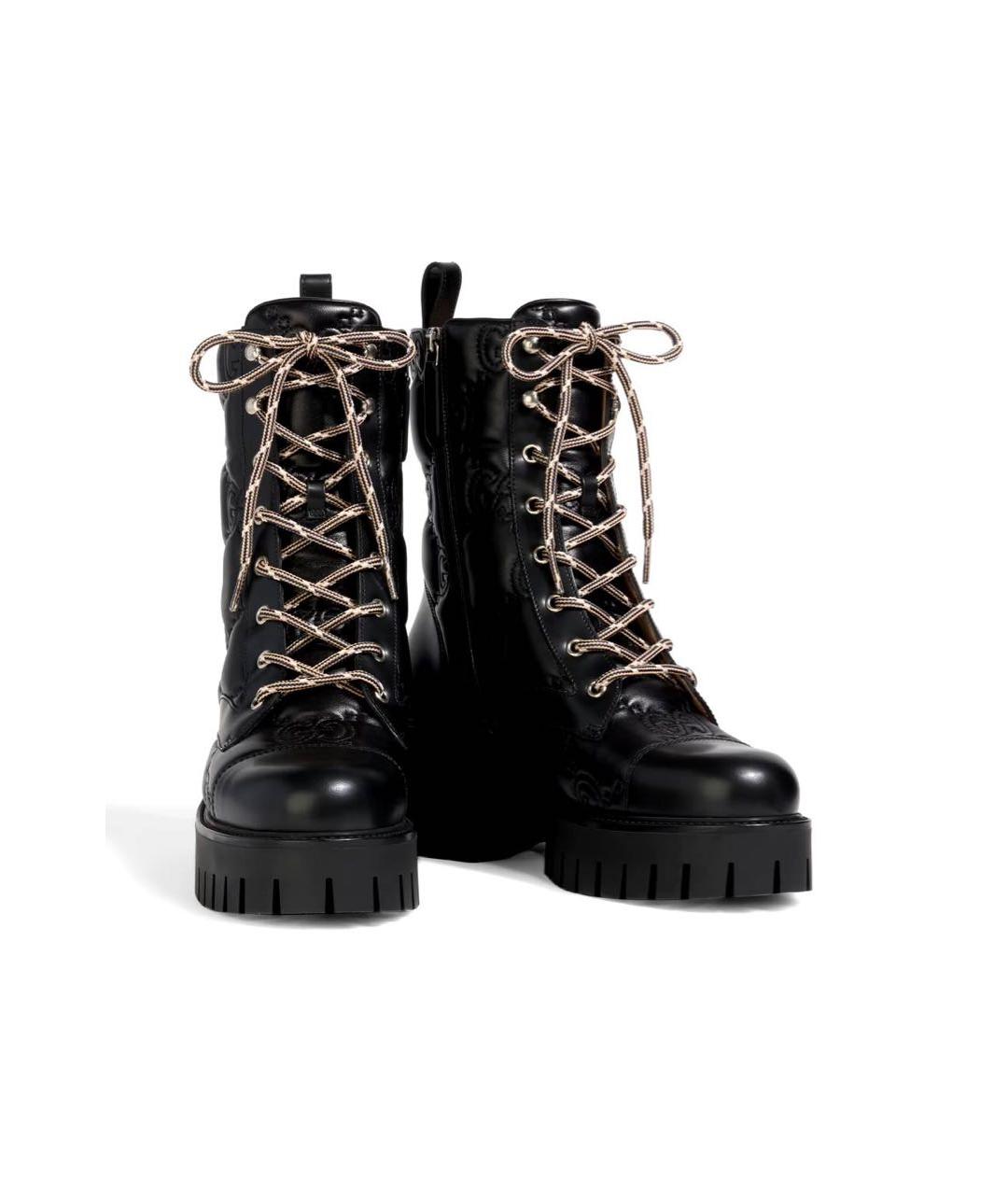 GUCCI Черные кожаные ботинки, фото 2