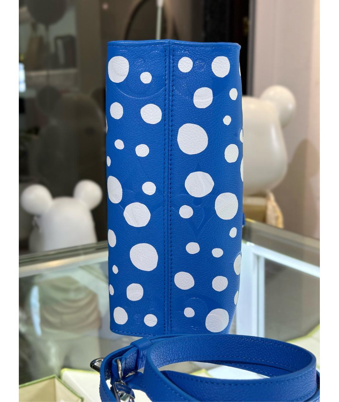 LOUIS VUITTON Голубая кожаная сумка с короткими ручками, фото 3