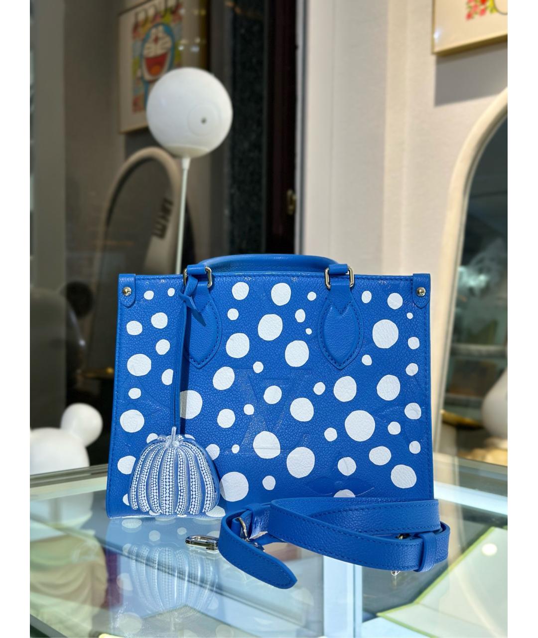 LOUIS VUITTON Голубая кожаная сумка с короткими ручками, фото 6