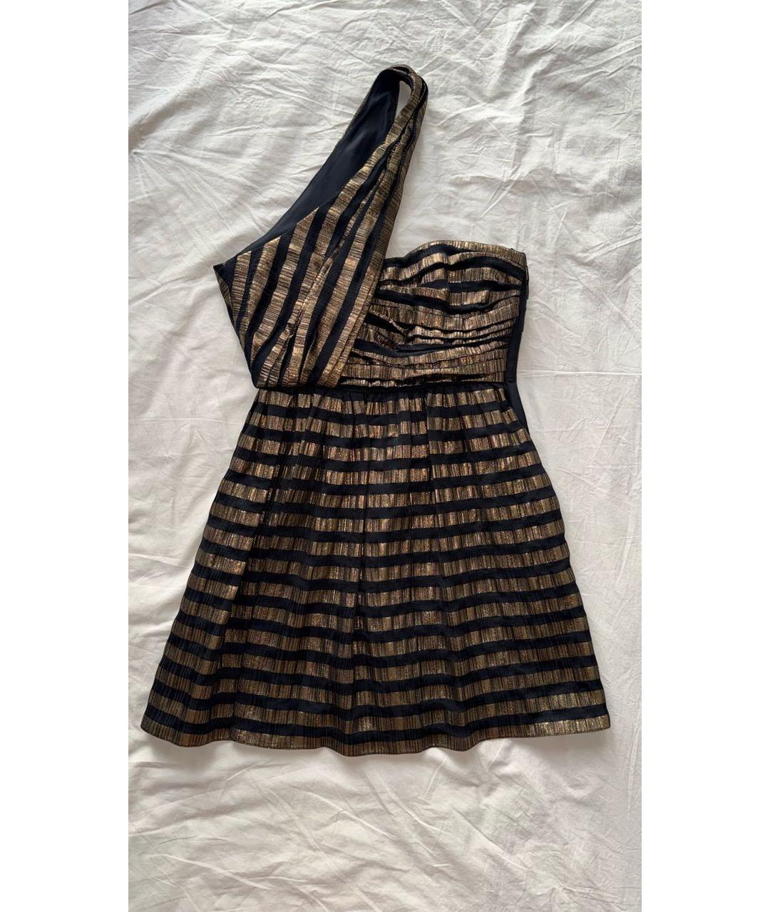 SAINT LAURENT Золотое шелковое коктейльное платье, фото 8