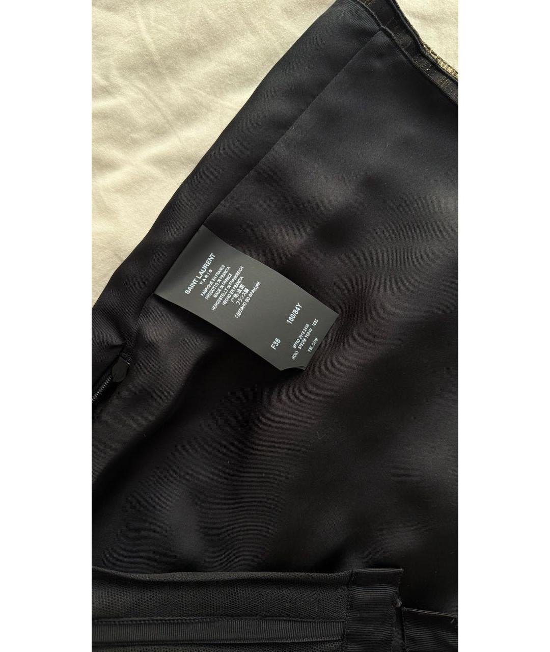 SAINT LAURENT Золотое шелковое коктейльное платье, фото 4