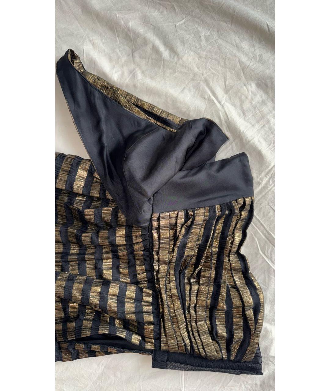 SAINT LAURENT Золотое шелковое коктейльное платье, фото 7