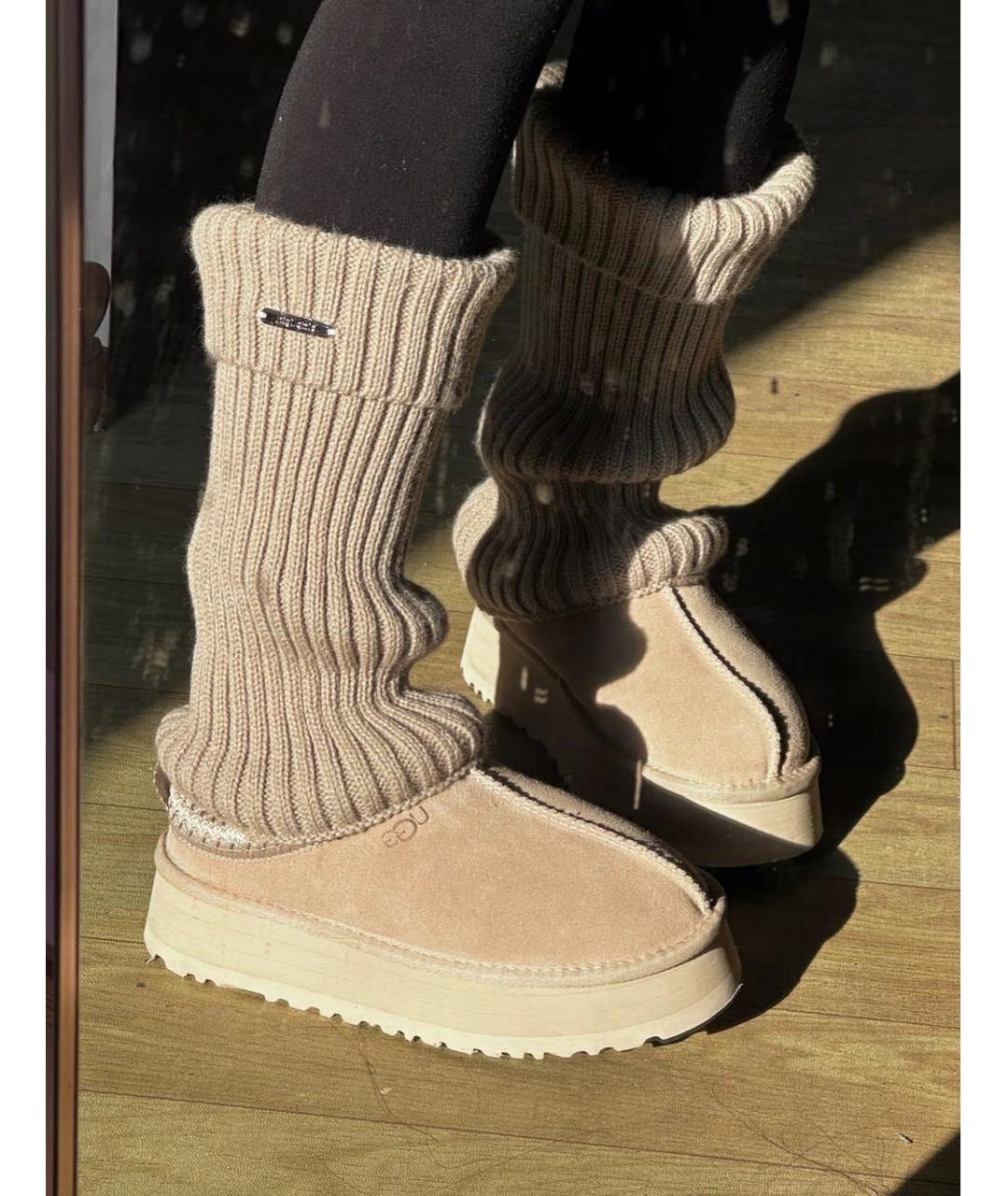 UGG AUSTRALIA Бежевые замшевые ботинки, фото 2