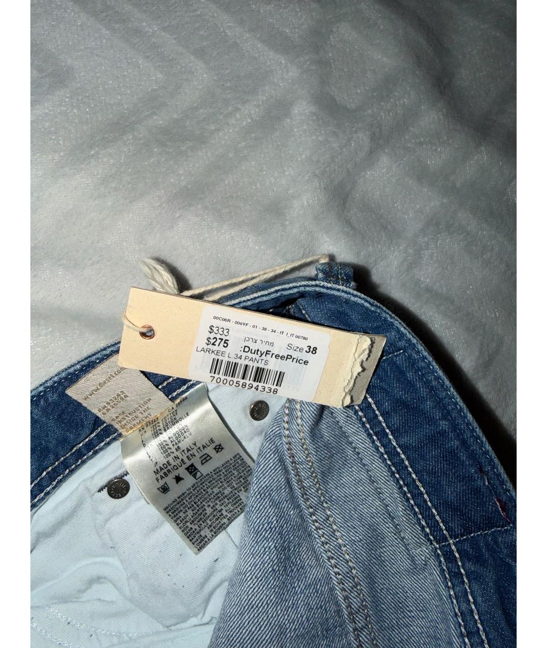 DIESEL Синие хлопковые прямые джинсы, фото 3