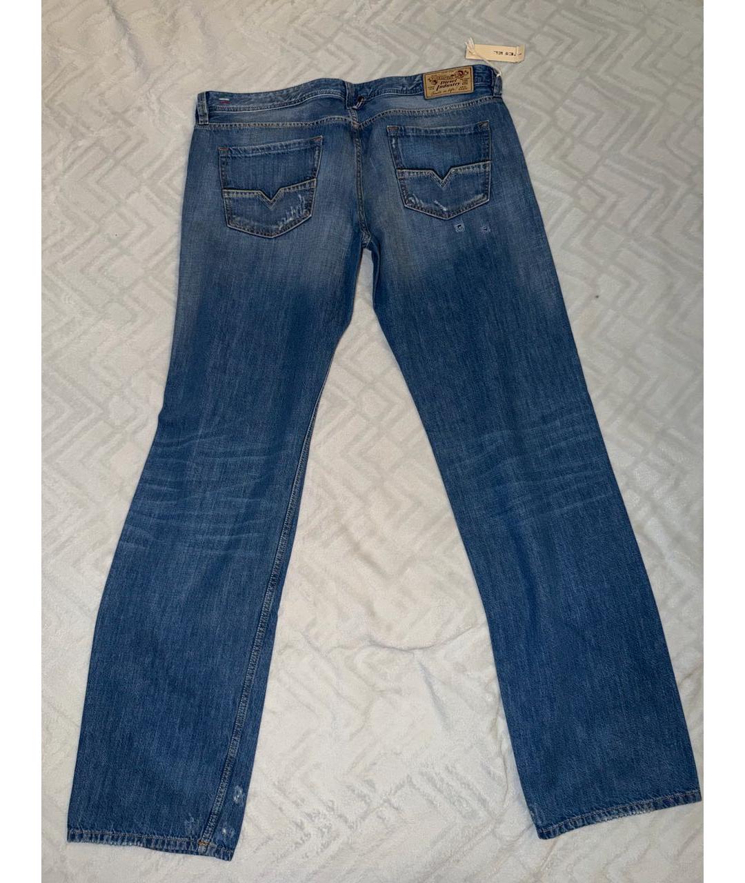 DIESEL Синие хлопковые прямые джинсы, фото 2