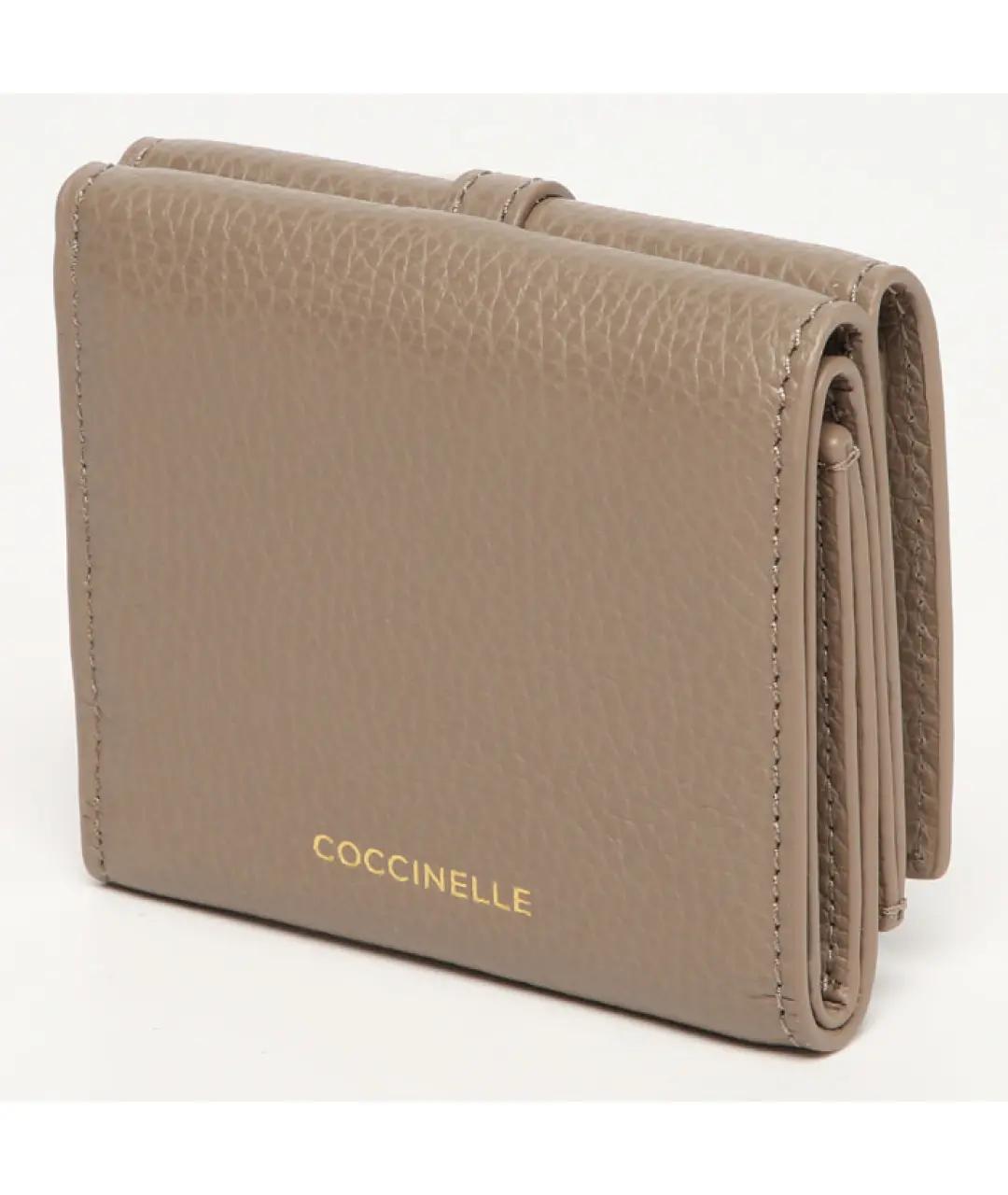 COCCINELLE Бежевый кожаный кошелек, фото 2