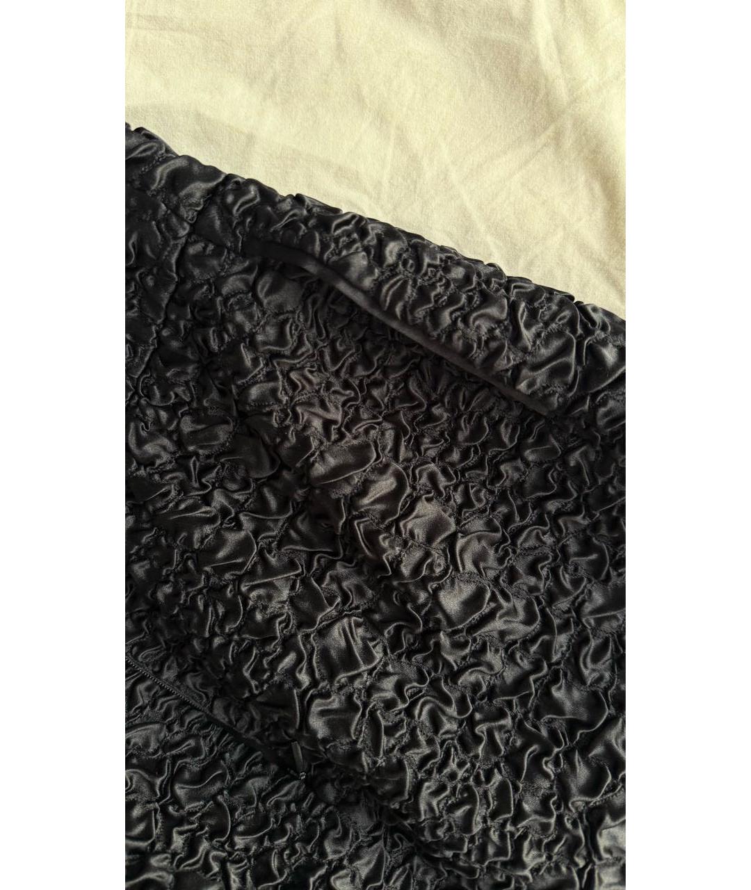 SAINT LAURENT Черная шелковая юбка мини, фото 4