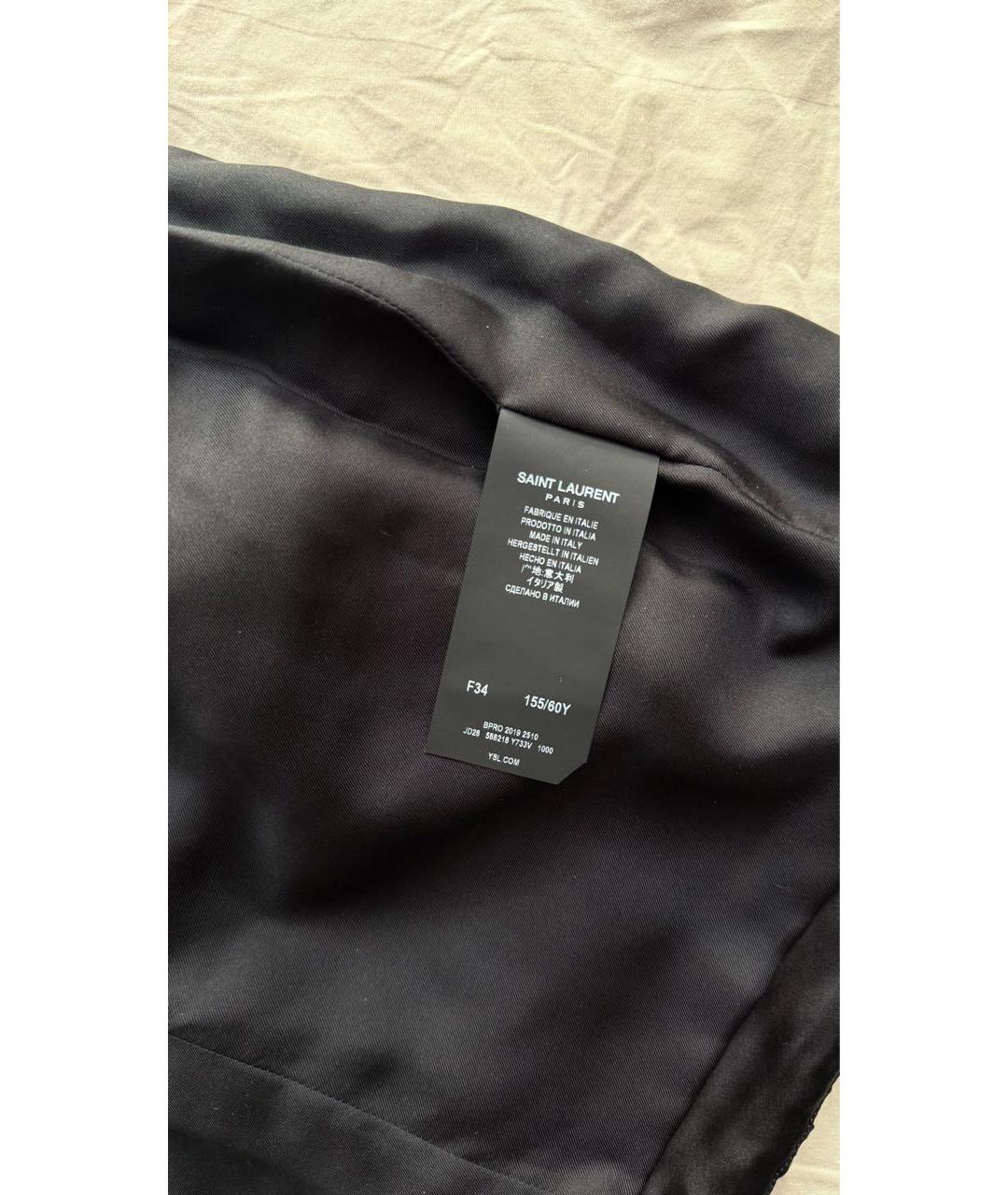 SAINT LAURENT Черная шелковая юбка мини, фото 5