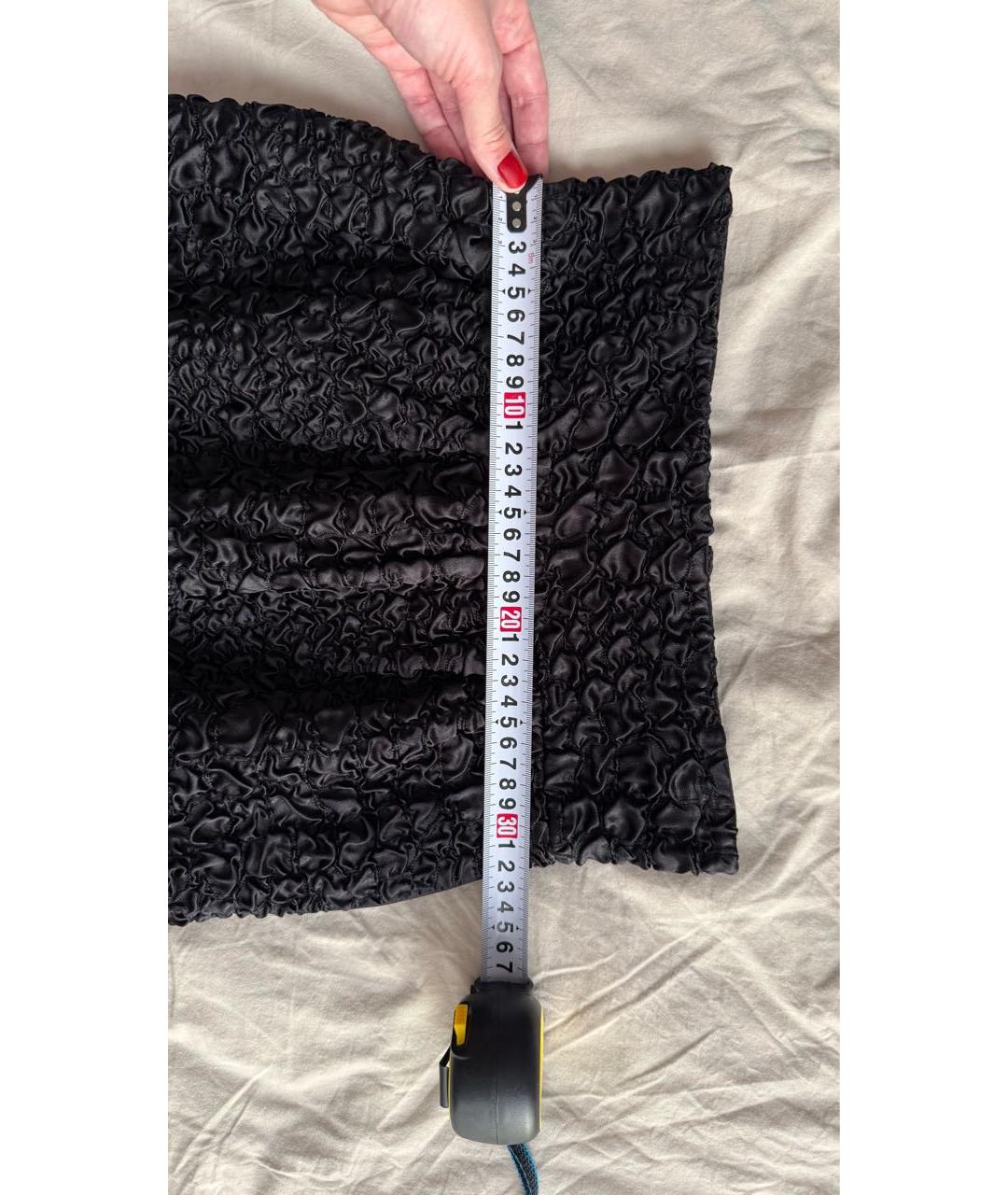 SAINT LAURENT Черная шелковая юбка мини, фото 7