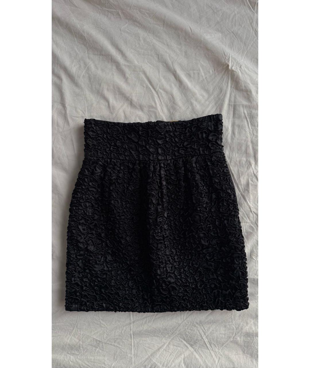 SAINT LAURENT Черная шелковая юбка мини, фото 9