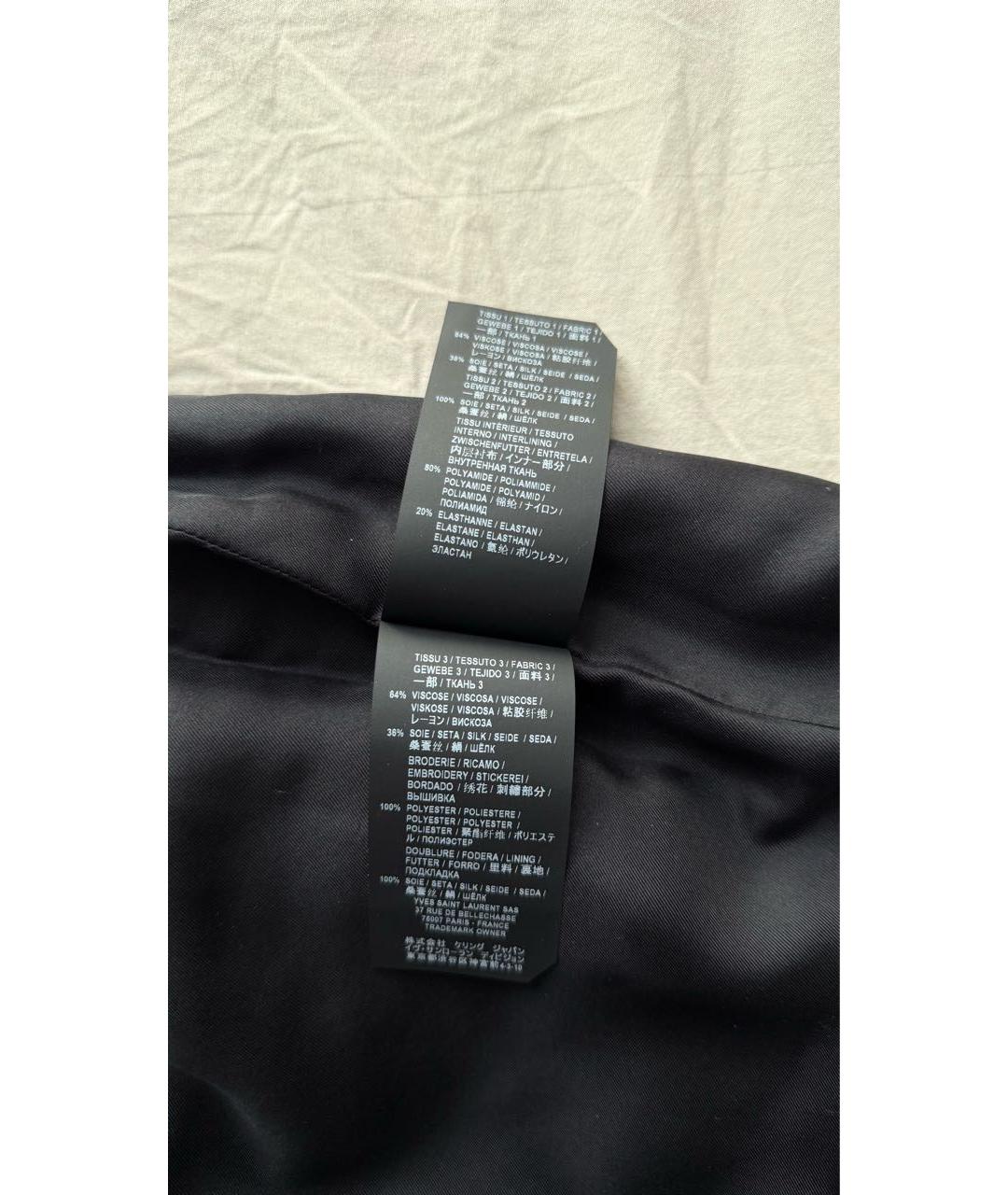 SAINT LAURENT Черная шелковая юбка мини, фото 6