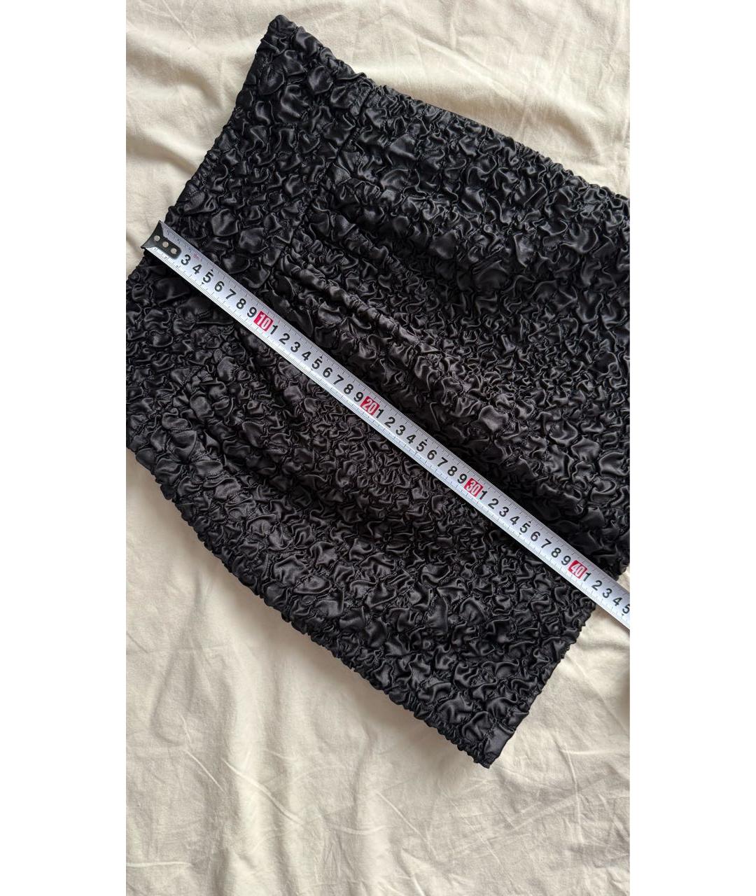 SAINT LAURENT Черная шелковая юбка мини, фото 8