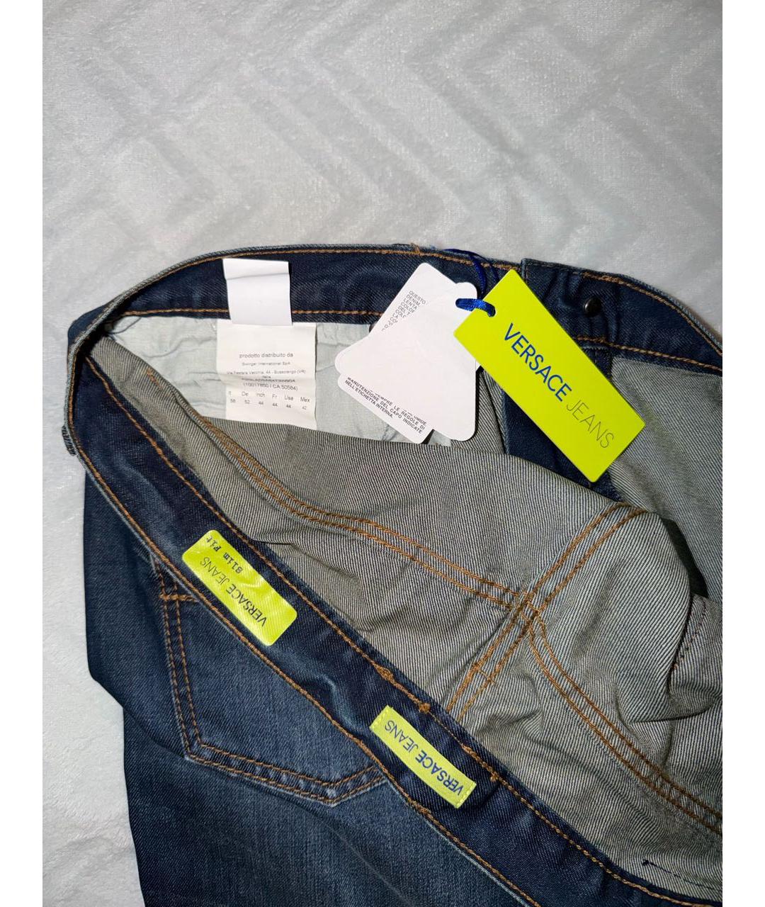 VERSACE JEANS COUTURE Темно-синие хлопковые прямые джинсы, фото 3