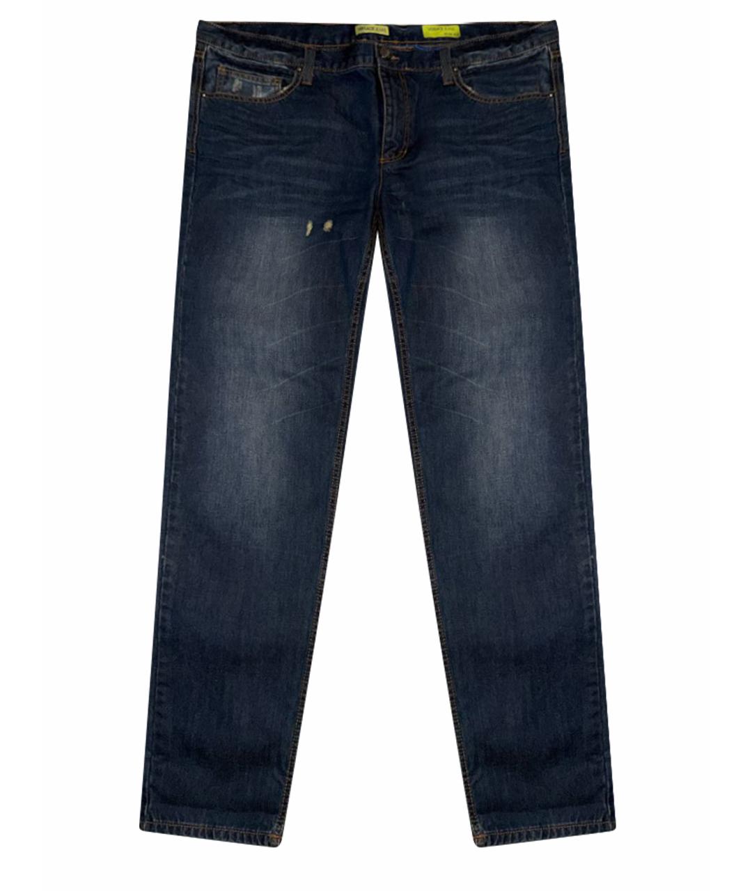 VERSACE JEANS COUTURE Темно-синие хлопковые прямые джинсы, фото 1