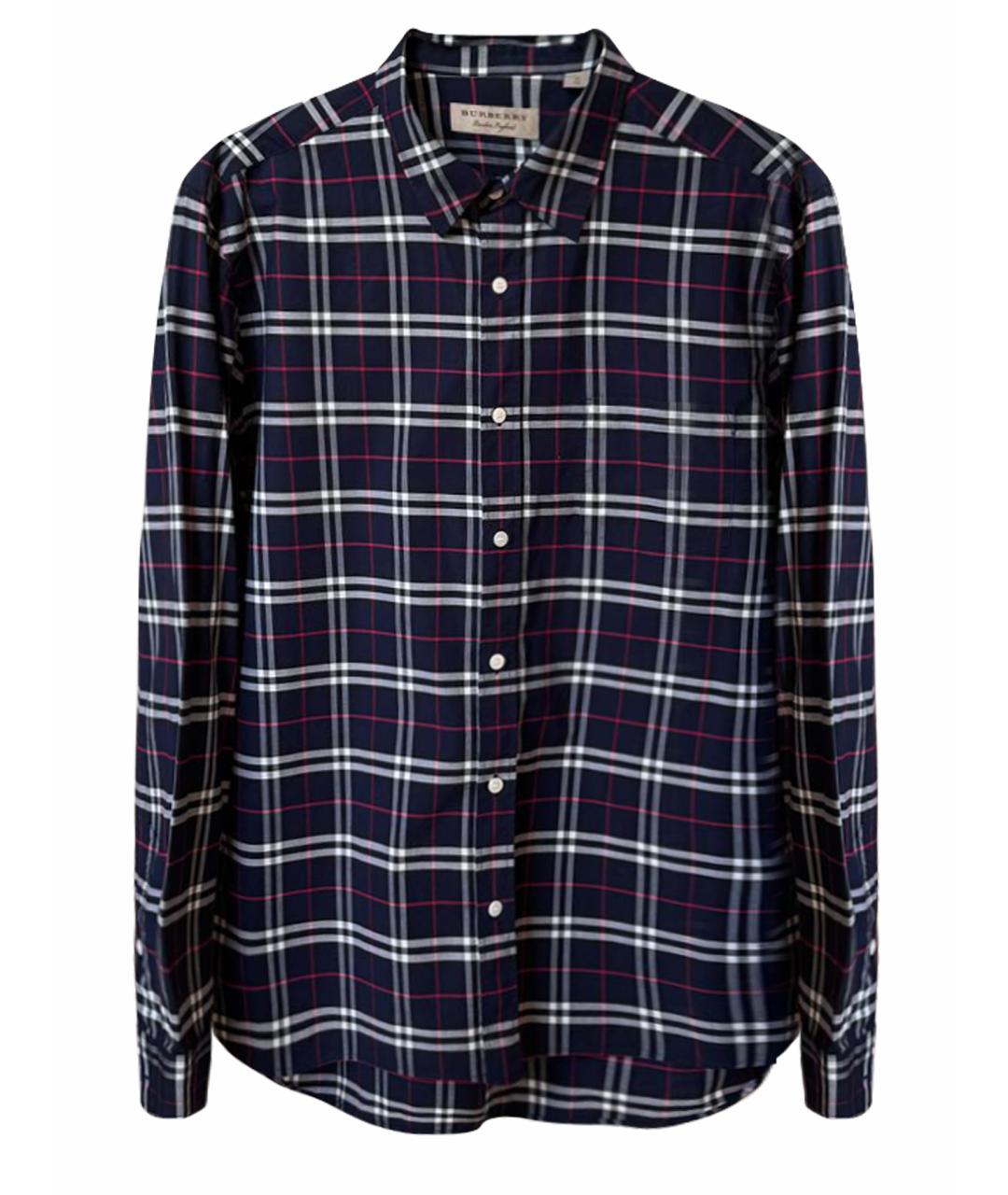 BURBERRY Темно-синяя хлопковая кэжуал рубашка, фото 1