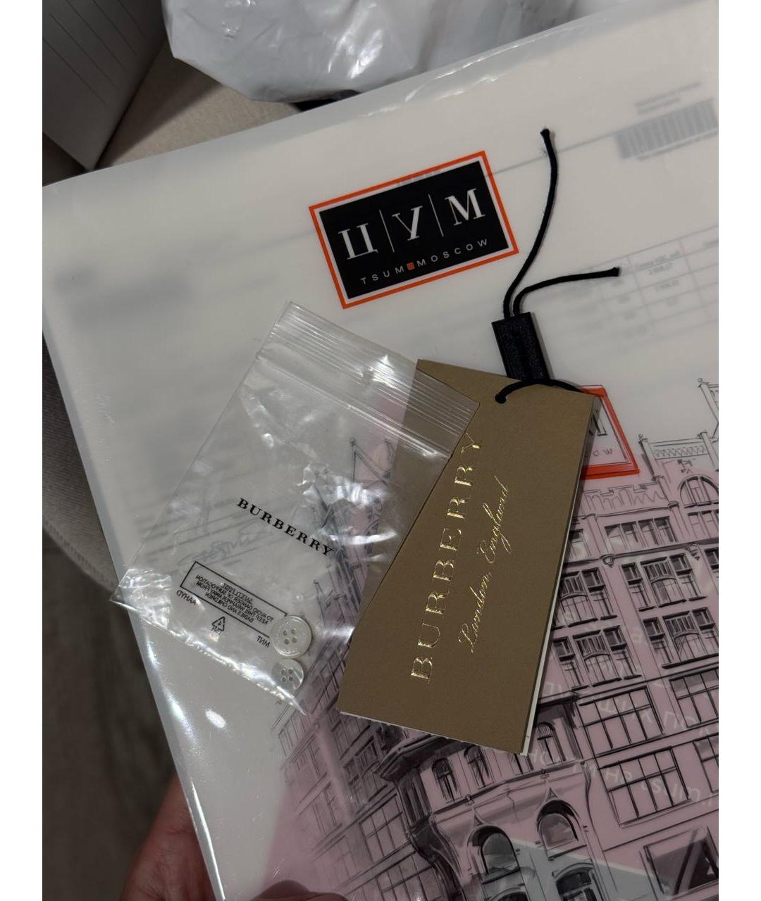 BURBERRY Темно-синяя хлопковая кэжуал рубашка, фото 4