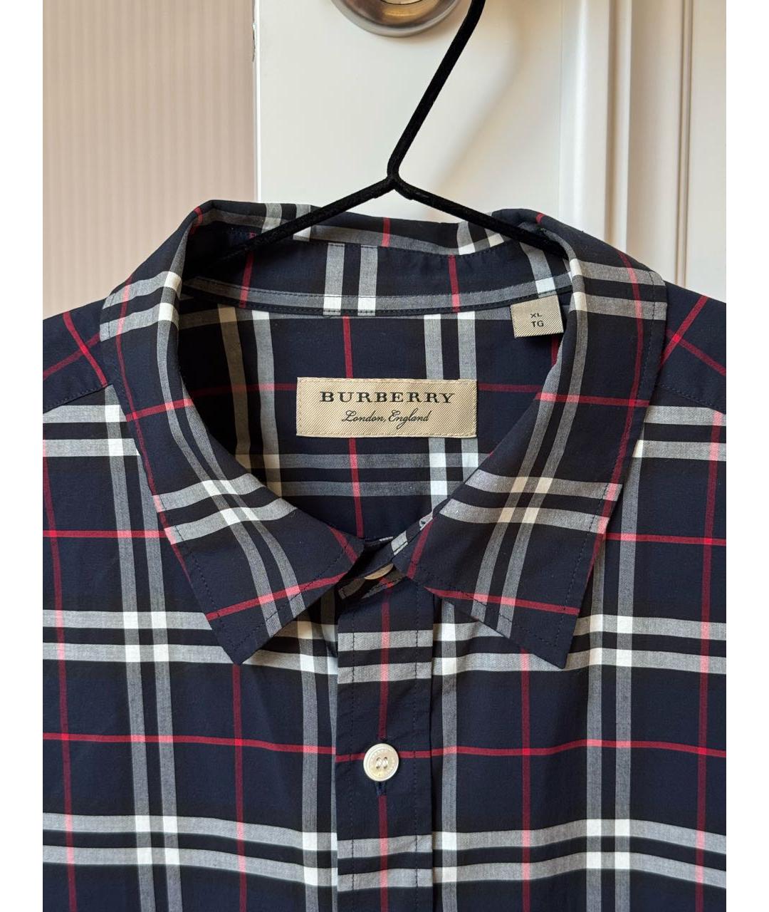 BURBERRY Темно-синяя хлопковая кэжуал рубашка, фото 3