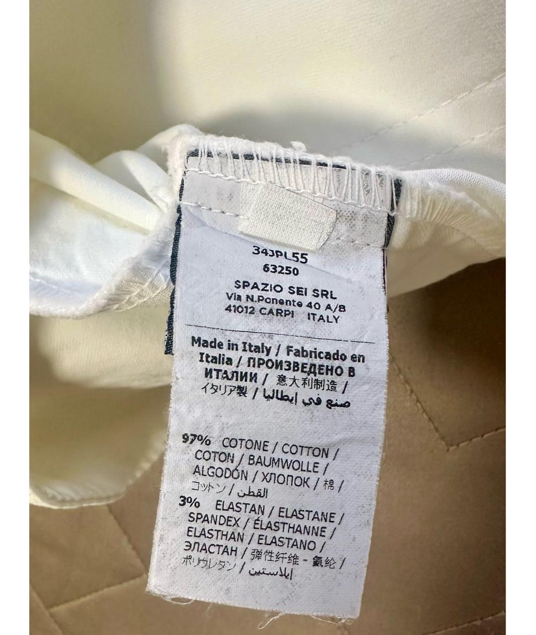 MISS BLUMARINE Белые хлопковые брюки и шорты, фото 6