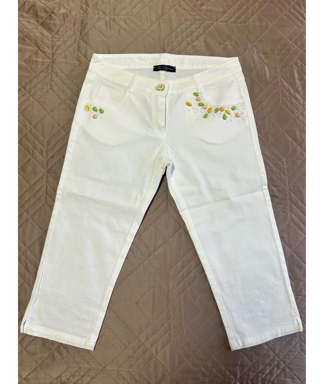 MISS BLUMARINE Белые хлопковые брюки и шорты, фото 7