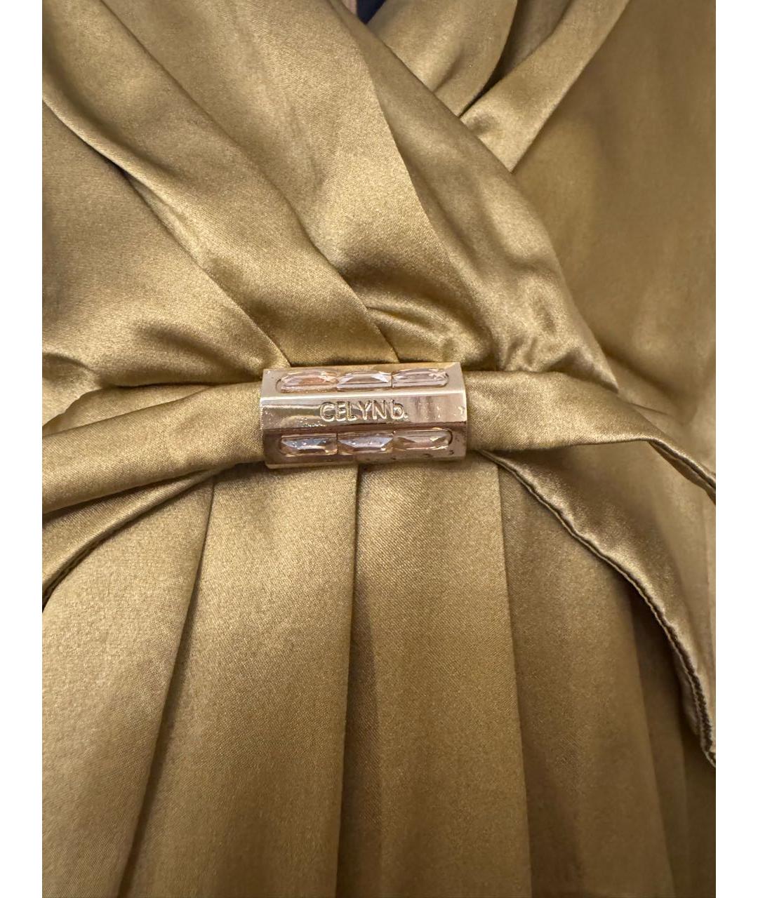 ELISABETTA FRANCHI Золотая шелковая майка, фото 2