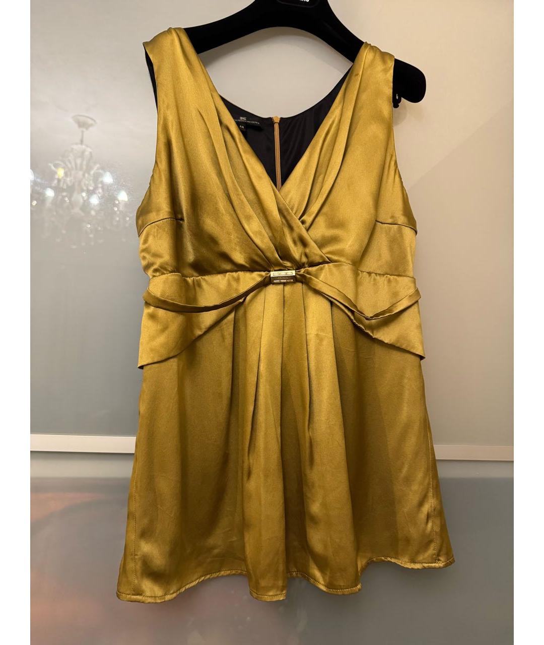 ELISABETTA FRANCHI Золотая шелковая майка, фото 5