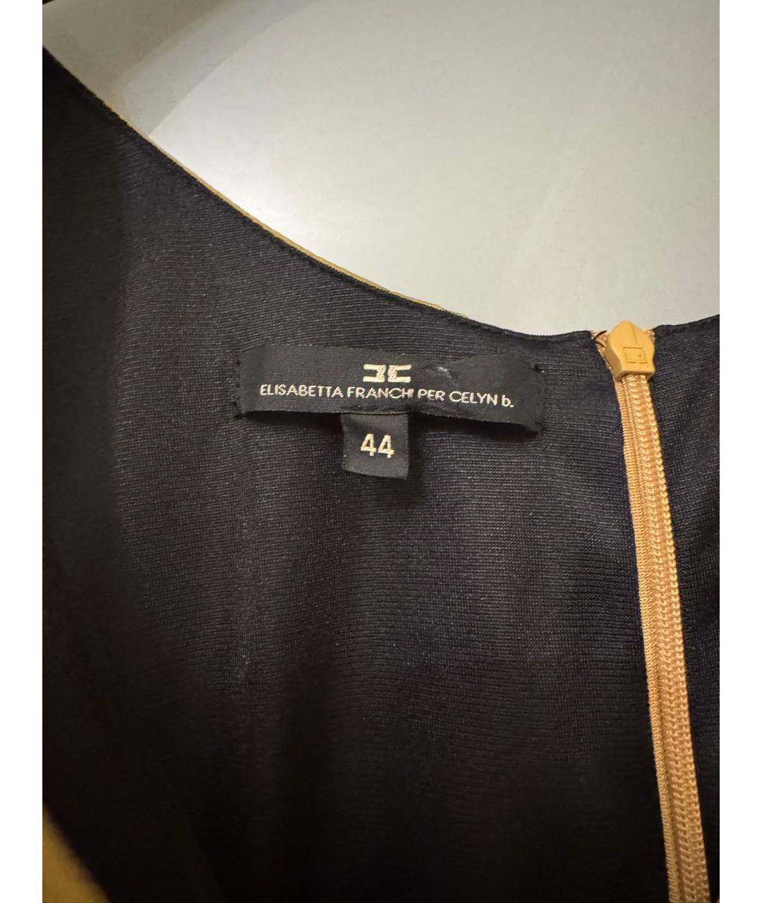 ELISABETTA FRANCHI Золотая шелковая майка, фото 3