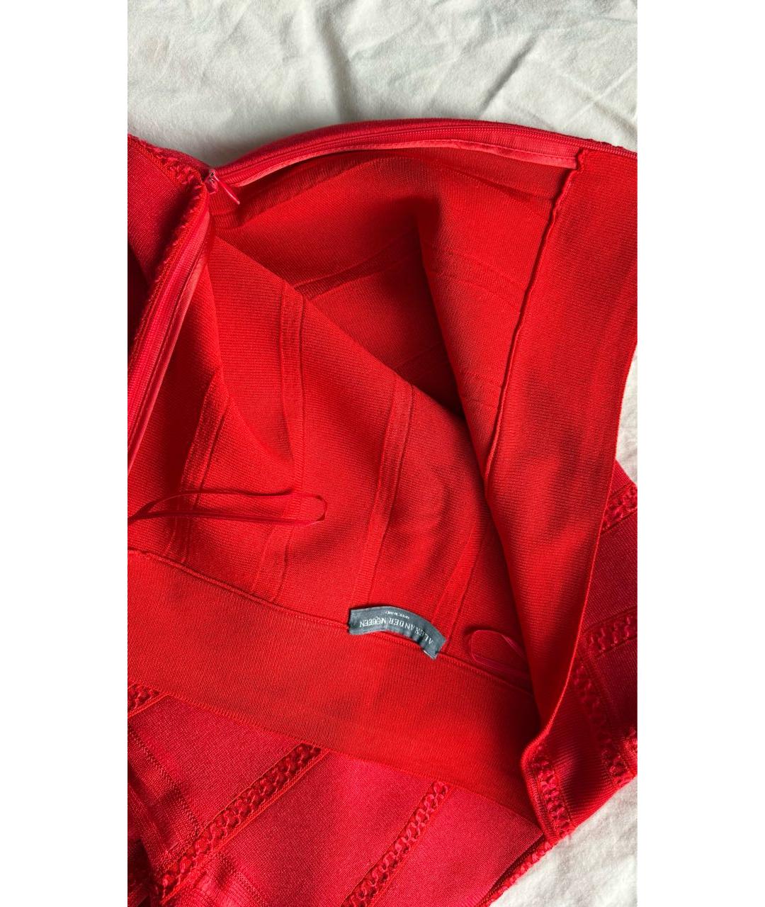 ALEXANDER MCQUEEN Красная юбка миди, фото 3