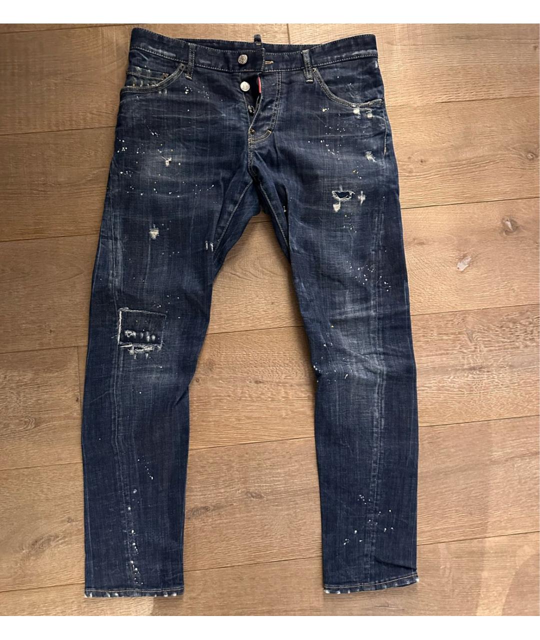 DSQUARED2 Темно-синие хлопковые джинсы скинни, фото 8