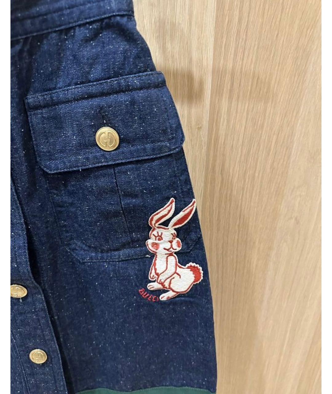 GUCCI Синяя деним юбка миди, фото 5